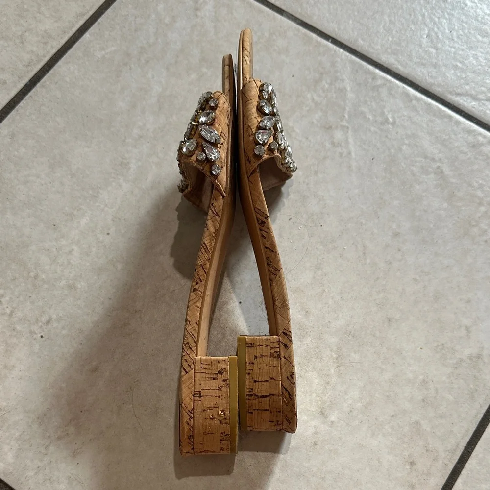 Lilly Pulitzer Trish Cork & Crystal Rhinestone mule‎ sandals